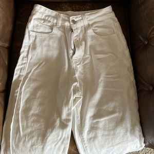 Shein High Waist Solid Jeans, xs, white